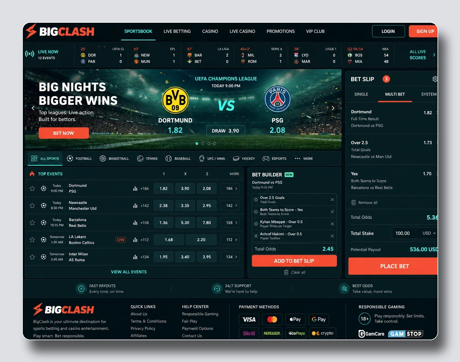 BigClash — στοιχηματικες εταιριες χωρις ταυτοποιηση