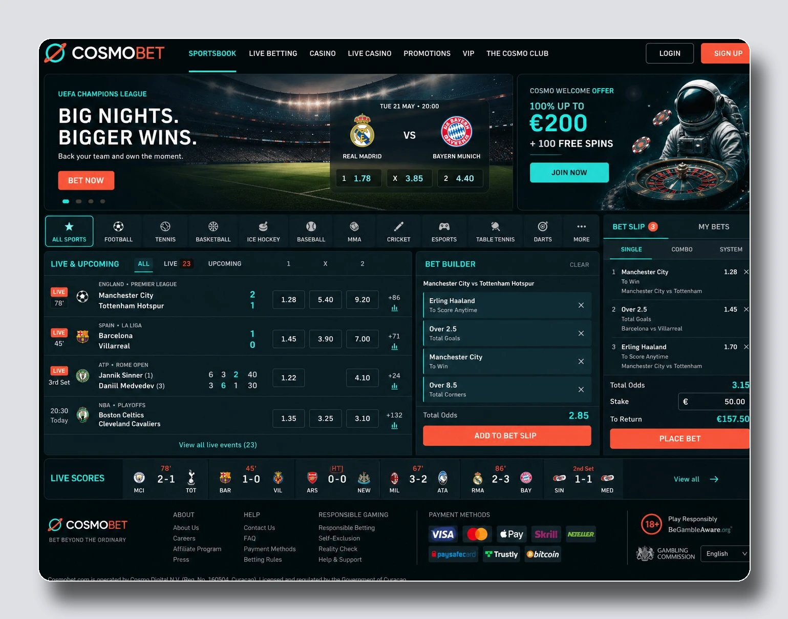 Cosmobet — στοιχηματικές εταιρείες χωρίς διαβατήριο